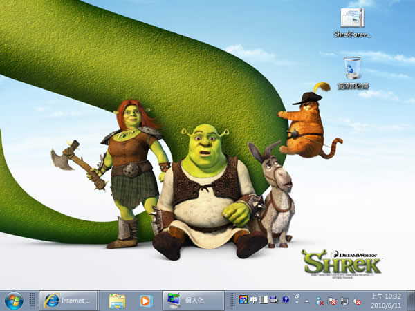 微軟「史瑞克 - 快樂 4神仙」 Windows 7 佈景主題下載