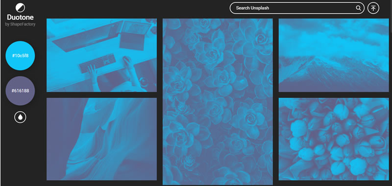 Duotones by ShapeFactory 可替圖片加入雙色調效果的免費線上服務