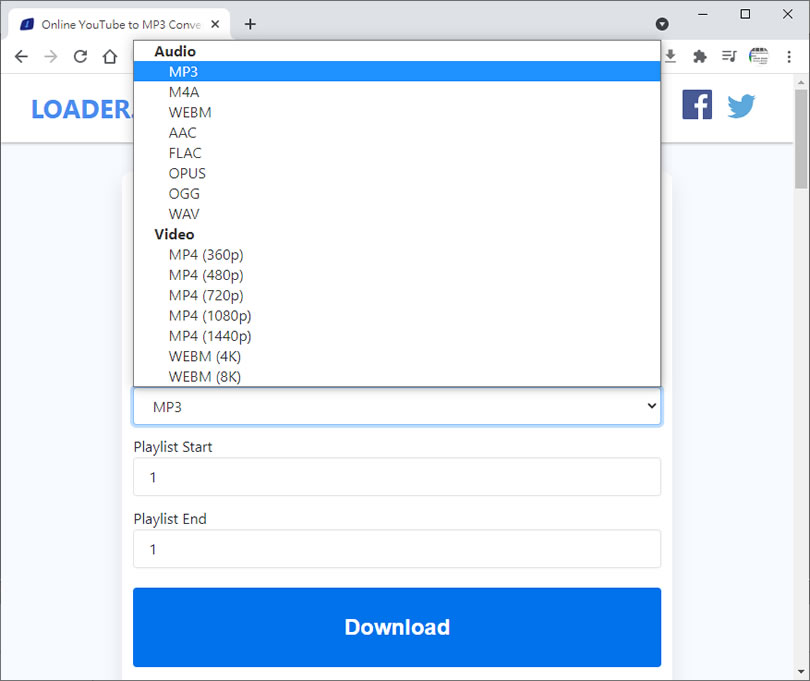Loader.to 影音平台線上下載免費服務