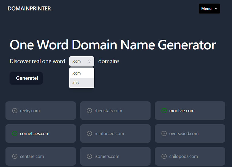 Domain Printer 網域名稱產生器