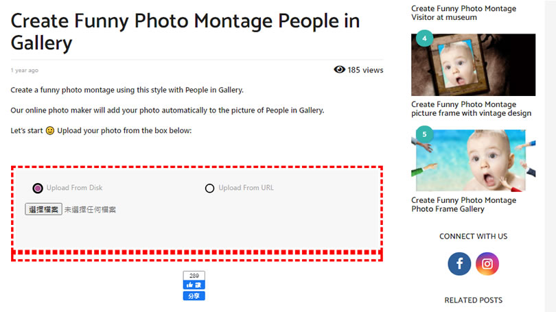 PHOTOZOP 可將圖片合成到場景模板中的免費線上服務