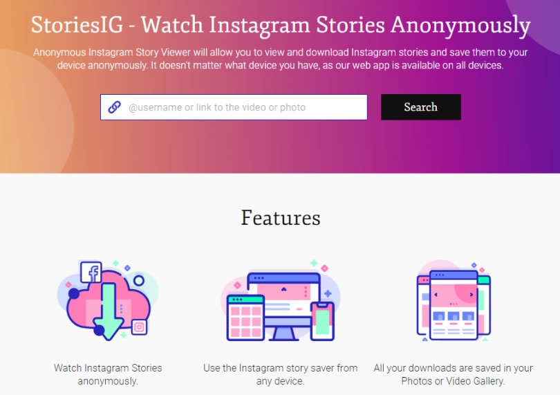 StoriesIG 可匿名下載 Instagram 內圖片與影片的免費線上服務
