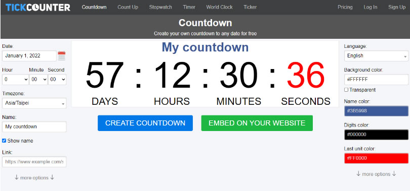 Countdown Timer 在網頁上放個倒數計時器