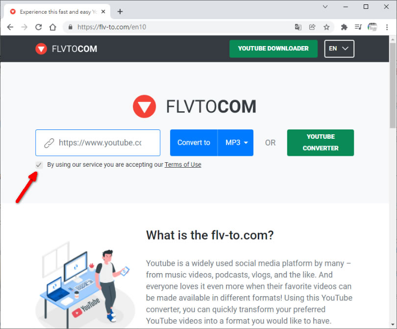 FLVTOCOM 無廣告的 YouTube 影片、音樂下載免費服務