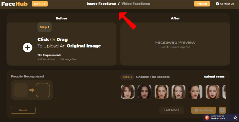 FaceHub 圖片、影片換臉免費服務