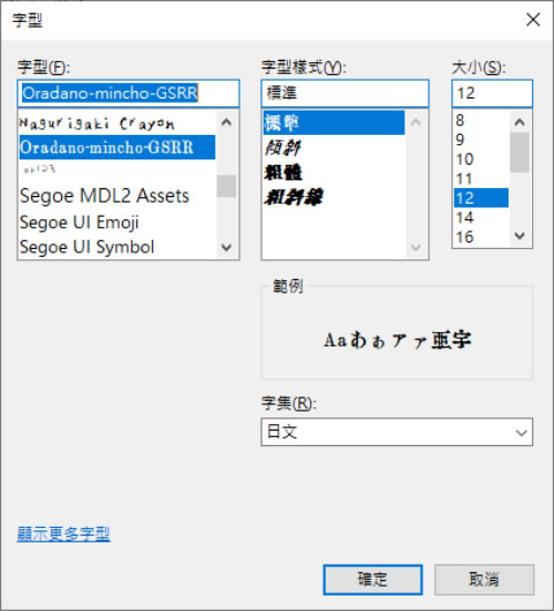 「Oradano 明朝 GSRR」支援中文字的日本復古鉛字字型(可商用)