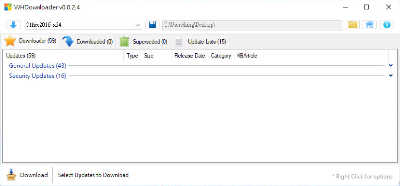 WHDownloader 微軟 Office及 Windows更新檔下載器