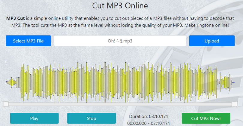 Cut MP3 Online 線上 MP3 音樂剪輯免費服務