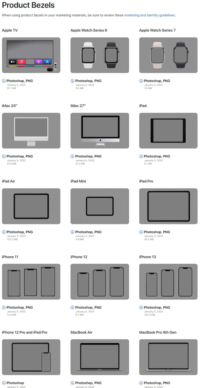 Apple Design Resources - Apple 官方提供的各種裝置外框、圖示、字體...等設計資源免費下載使用