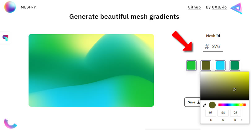 MESH·Y 線上漸層圖片產生器
