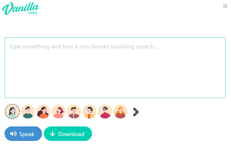 VanillaVoice 中、英、日、韓都通的文字轉語音線上免費工具