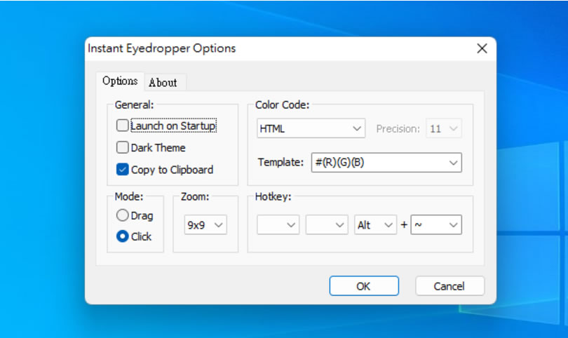 Instant Eyedropper 可擷取螢幕任何位置顏色的免費工具