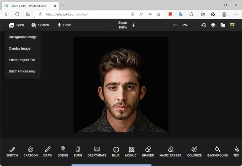 PhotoKit 集圖片編輯、自動去/換背景及抹除圖片內容物等功能的免費線上服務