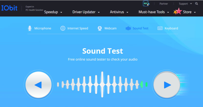IObit Sound Test 線上測試您的立體聲耳機