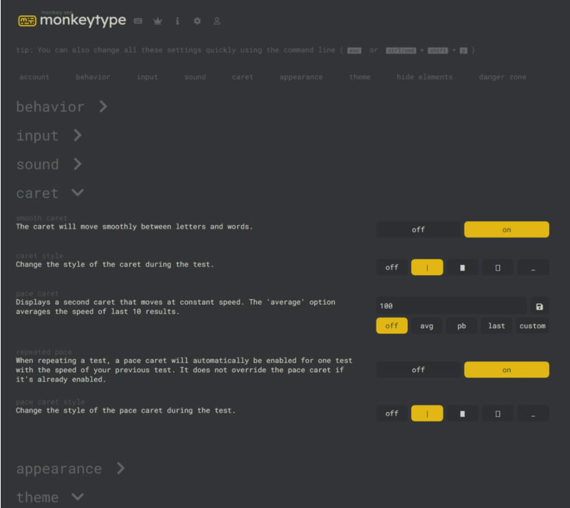 Monkeytype 線上英打練習免費服務 快速提升打字速度與正確率