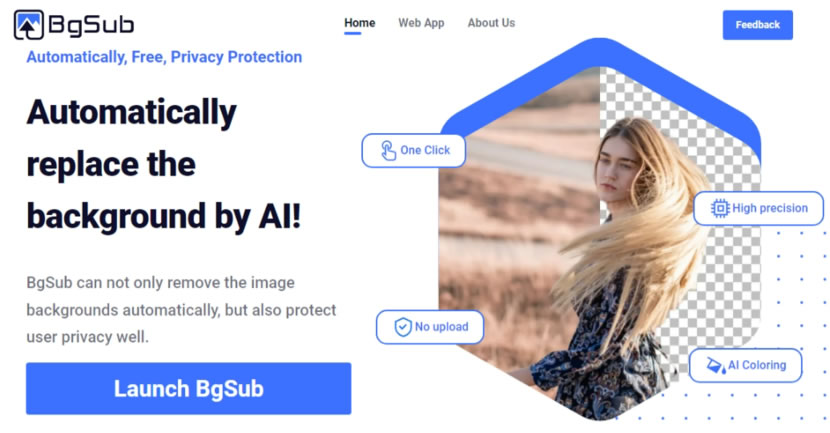 BgSub 全自動化的圖片去背景或背景合成免費線上服務