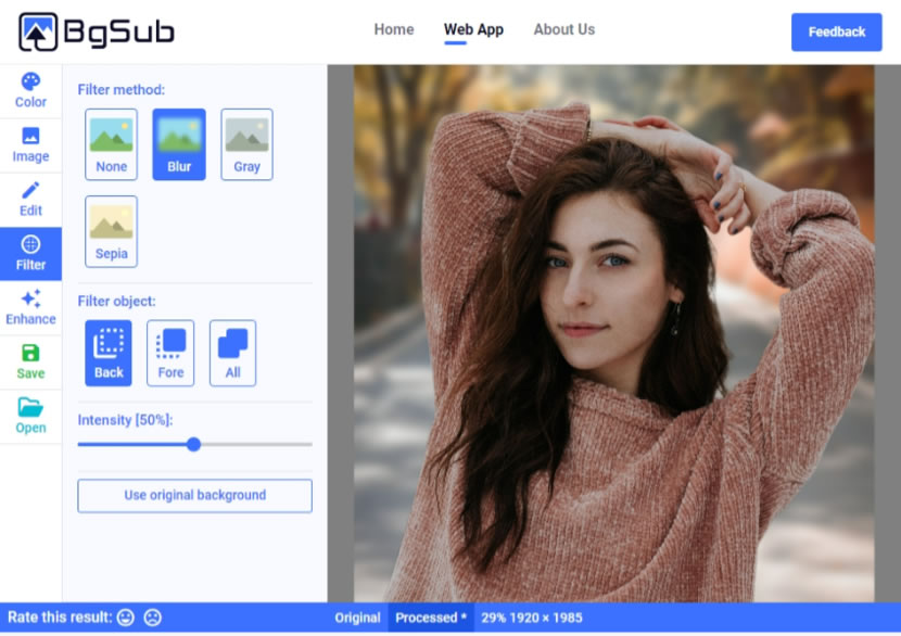 BgSub 全自動化的圖片去背景或背景合成免費線上服務