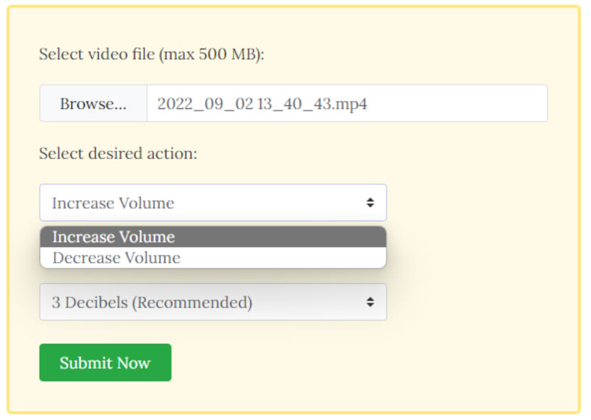 Boost Video Volume 線上調整增加或減小影片音量