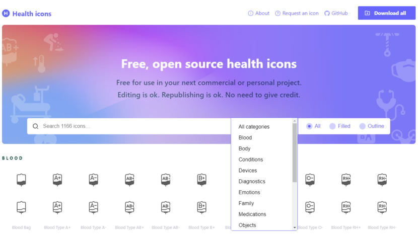 Health Icons 免費且開源的醫療健康領域相關圖示標誌(可商用)
