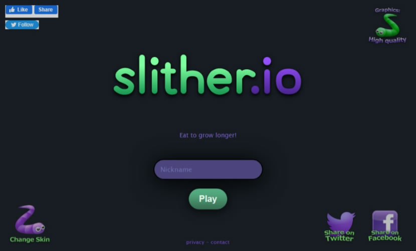 slither.io 使用瀏覽器與其他玩家一起玩貪食蛇