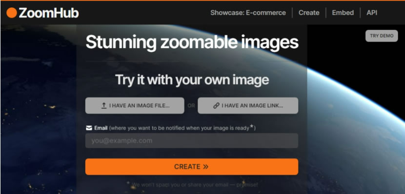 ZoomHub 線上免費圖片分享空間 可內嵌到其它網頁