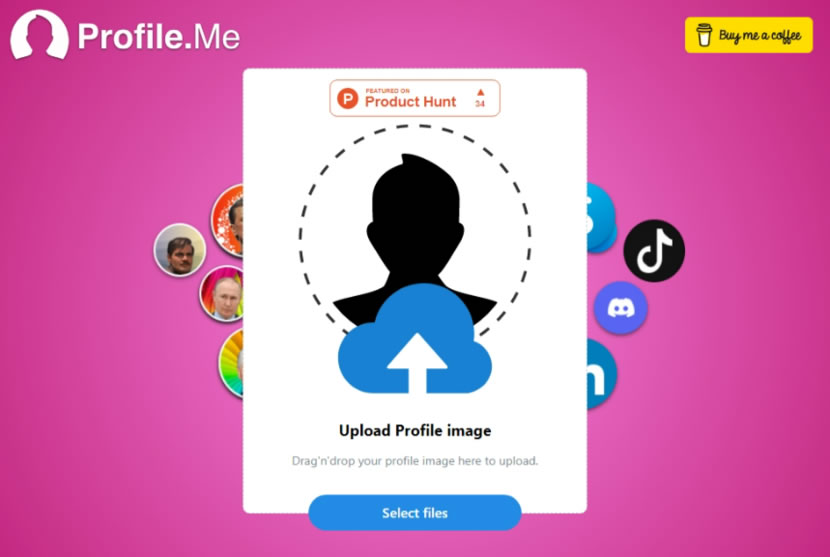 Profile Me 可套用 60種背景圖的圓形圖片產生器