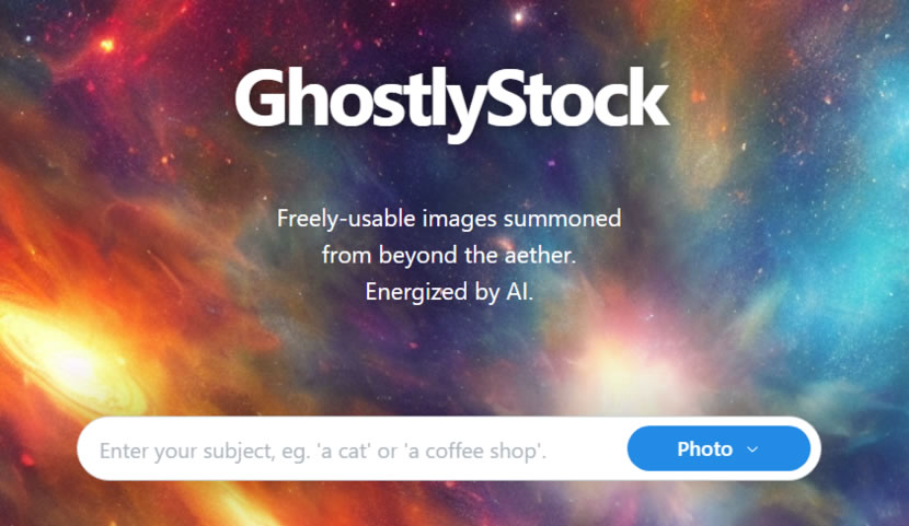 GhostlyStock 用文字描述圖片內容交由 AI 產生相對應的圖片