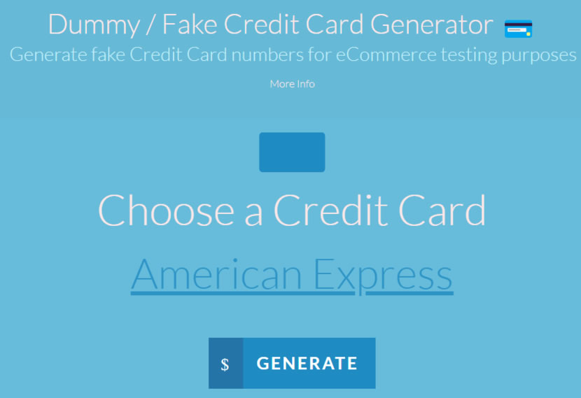 Fake Credit Card Generator 測試用的信用卡卡號產生器