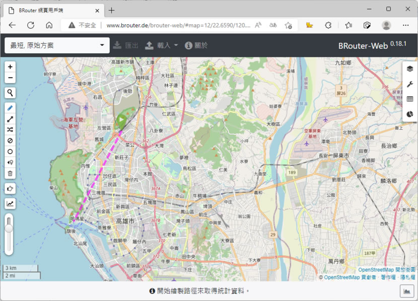 BRouter 在 OpenStreetMap 地圖中找出兩點之間最短距離