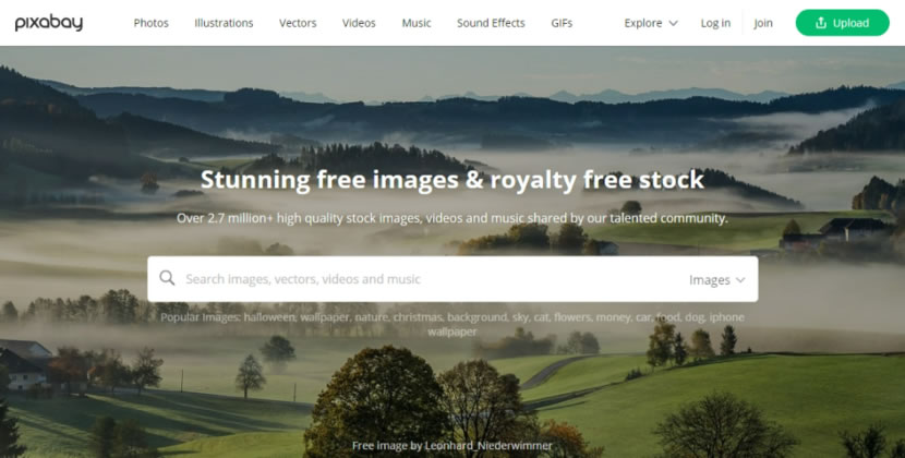 Pixabay 可商用的圖片、音效與影片免費素材庫