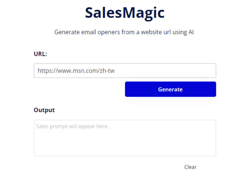 SalesMagic 用 AI 產生具吸引力的網站介紹詞