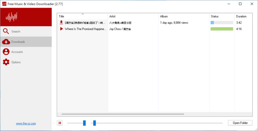 Lacey 內建從多個影音網站搜尋 MP3與影片的免費下載工具（中文可 免安裝）