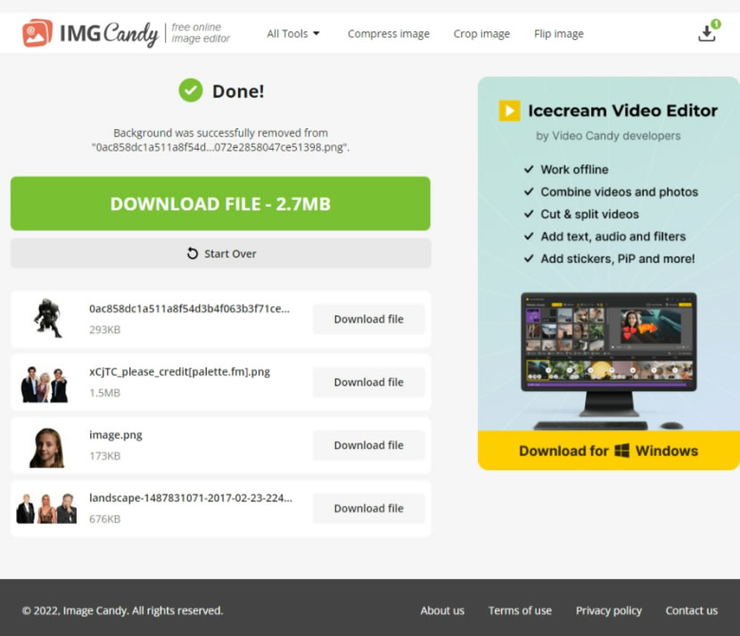 IMGCandy Background Remover 可多張圖片一起移除背景的免費線上工具