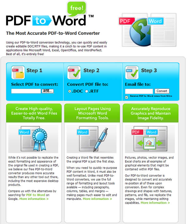 PDF to Word 只要三個步驟，線上將 PDF 轉成 Word 及 RTF，支援繁體中文