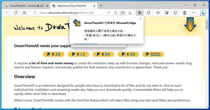 DownThemAll 讓你輕鬆下載網頁內所有檔案（瀏覽器擴充功能）