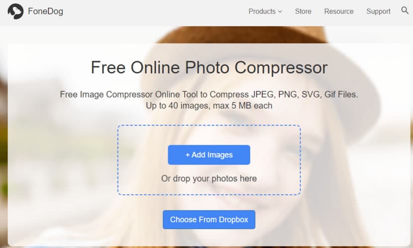 FoneDog Photo Compress 線上圖片壓縮工具支援 JPEG、PNG、SVG 及 Gif 圖片