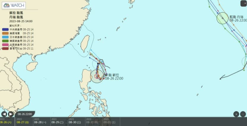 颱風即時動態與路經預測查詢工具一覽表