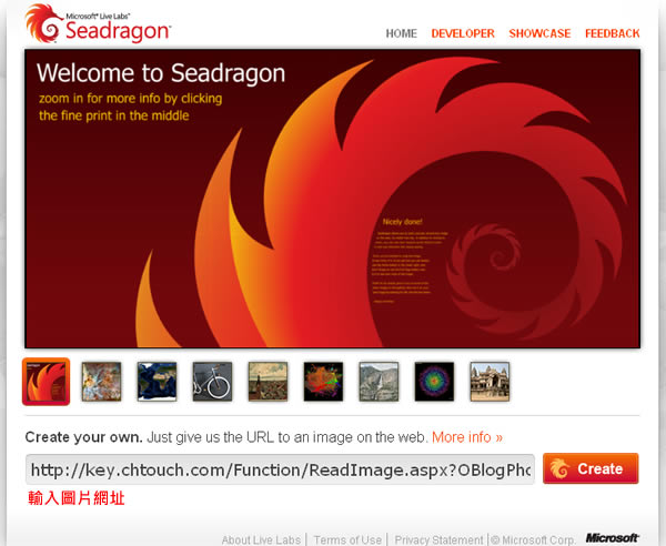 Seadragon 微軟支援放大縮小的線上相片展示服務