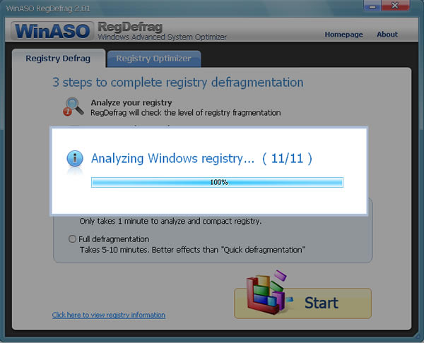 WinASO RegDefrag 壓縮與整理 Windows 註冊表，取得最佳化並提高電腦效能