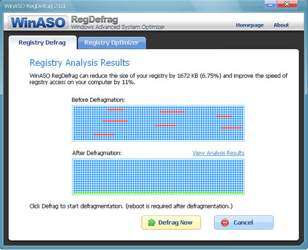 WinASO RegDefrag 壓縮與整理 Windows 註冊表，取得最佳化並提高電腦效能