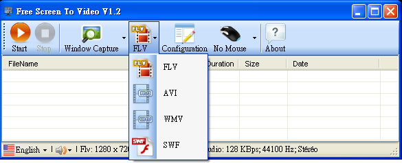 Free Screen to video 電腦螢幕錄影工具，可錄製成 FLV、AVI、SWF 或 WMV 影片格式(含聲音)
