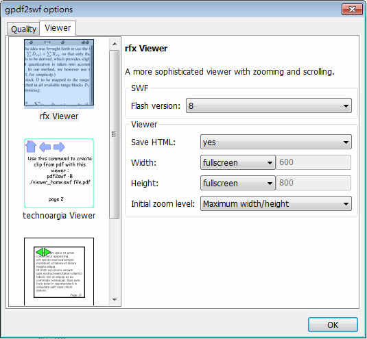 PDF2SWF 將 PDF 文件轉檔成 Flash - SWF 格式電子書並可嵌入到網頁裡(無廣告)