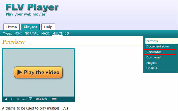 flv-player.net 線上免費建立可應用在網頁裡的 Flash - FLV 檔案播放器