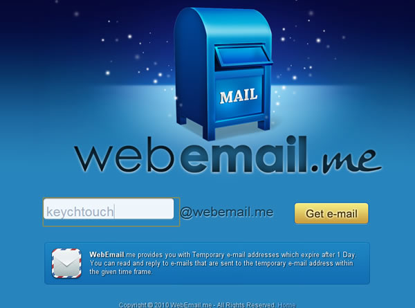 WebEmail.me 免費的拋棄式電子郵件信箱服務，有效期長達一天！