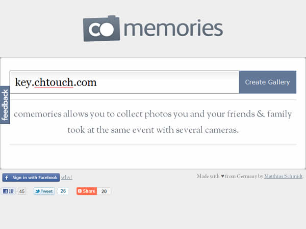 comemories 線上圖片免費分享服務，每張圖片均有獨立網址或整本相簿下載