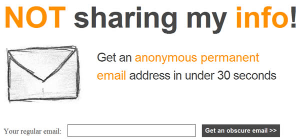 NotSharingMy.Info 免費匿名電子郵件信箱，隱藏你的真實信箱