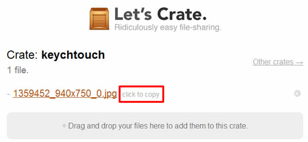 Let′s Crate 操作簡單的拖曳檔案即可上傳並取得檔案分享連結網址服務