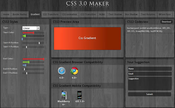 CSS 3.0 Maker 線上 CSS 3.0 語法產生器