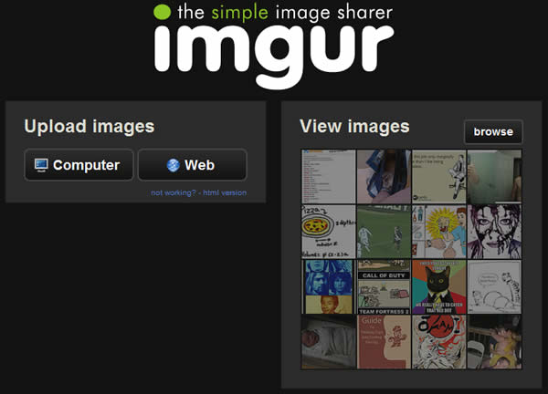 imgur.com 免註冊的線上圖片分享空間也可建立相簿