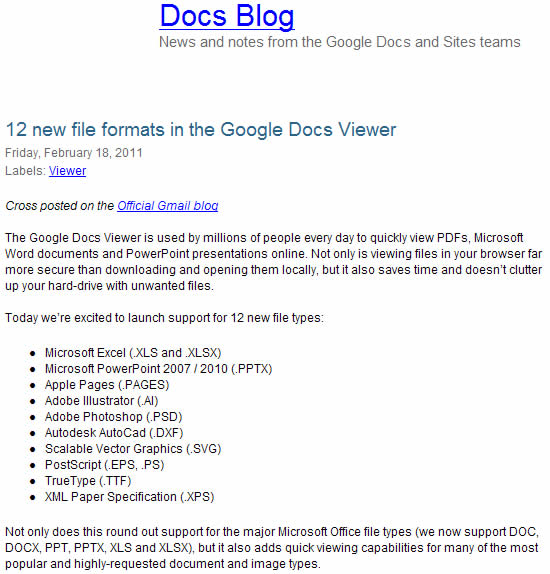 透過 Google Docs Viewer 及 GMail 來開啟 Excel、PowerPoint、Pages、PDF...等檔案
